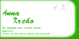 anna krcho business card